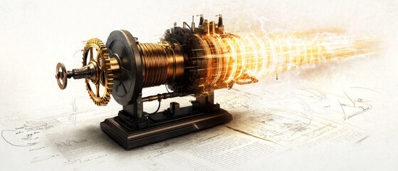 Explore the innovative steampunk-style solar generator with vintage high-quality design for sustainable energy solutions