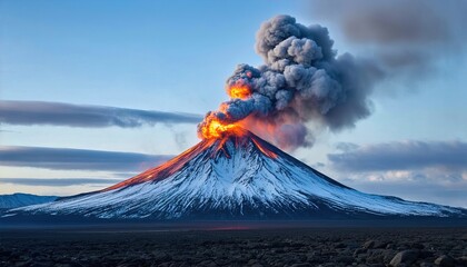 Volcano Erupting – Massive Eruption with Lava Flow, Ash Cloud, and Explosive Activity
