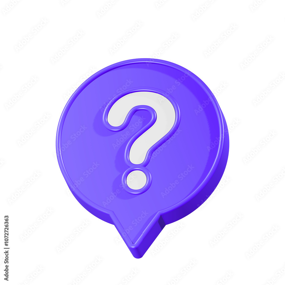Poster 3d message box with question mark icon. speech bubbles with a question mark. faq, support, help conc