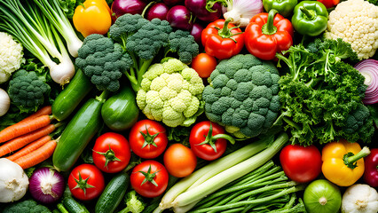 Fresh and healthy vegetables, fresh meals, healthy eating concept background, ai generated