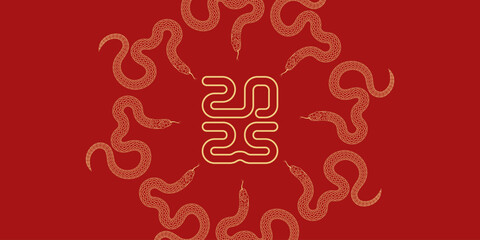 2025 Year of the Snake New Year red cover