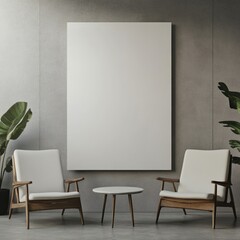realistic high quality Blank advertising poster mockup 