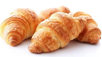 Three Freshly Baked Croissants