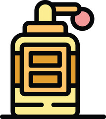 Dispenser bottle spraying, an icon of a beauty product or medical treatment