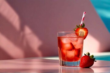 strawberry cocktail in a glass