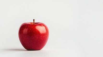 Single Red Apple Isolated on White Background.