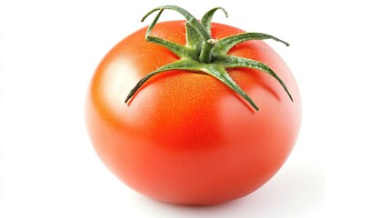 Single Tomato Isolated on White Background. 
