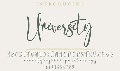 University Font Stylish brush painted an uppercase vector letters, alphabet, typeface