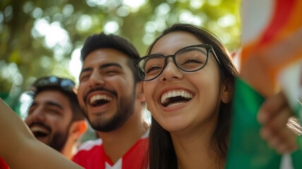 Fototapeta premium Celebrating Mexican Independence Day with laughter and joy in a festive gathering