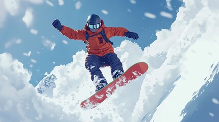 Snowboarder Flying Through the Air