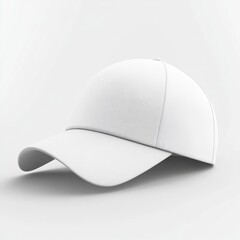 realistic high quality white baseball hat mockup isolated