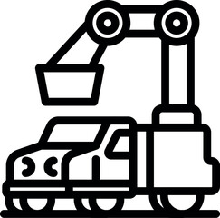 Robotic arm efficiently loading cargo onto truck, showcasing automation in logistics and modern supply chain operations