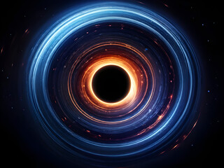 A powerful black hole absorbing surrounding stars and planets in deep space