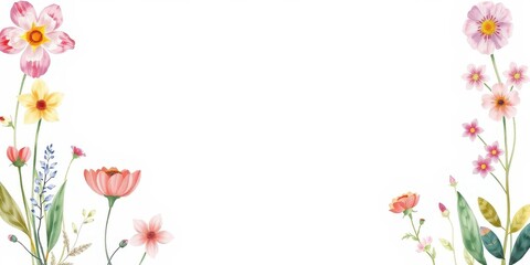 Fototapeta premium Vibrant watercolor illustration of a beautiful floral bouquet perfect for greeting cards or invitations, natural, botanical