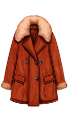 Isolated winter coat icon on transparent background for fashion and design use