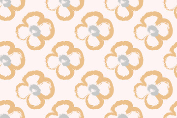 Beautiful Blooming Flower Seamless Pattern With Simple Pretty, Little Floral Liberty Seamless Texture Background. Spring, Summer Romantic Blossom Flower Garden Seamless Pattern for Your Designs