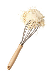 Baking whisk mixing dough on a transparent background for culinary creations