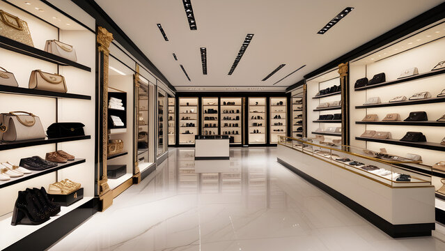 Luxury shop, fancy store, Luxury department store, shop for VIP customer, luxury shopping concept background, ai generated