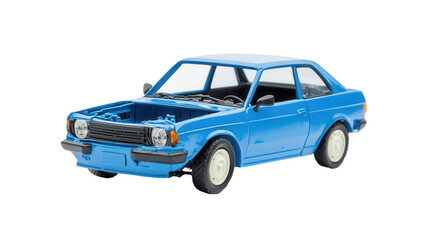 Fototapeta premium Building a miniature model car step-by-step process for crafting detailed replicas, transparent background