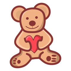 A cute teddy bear illustration with a heart, conveying warmth and love. Perfect for greeting cards, gift tags, and Valentine's Day designs