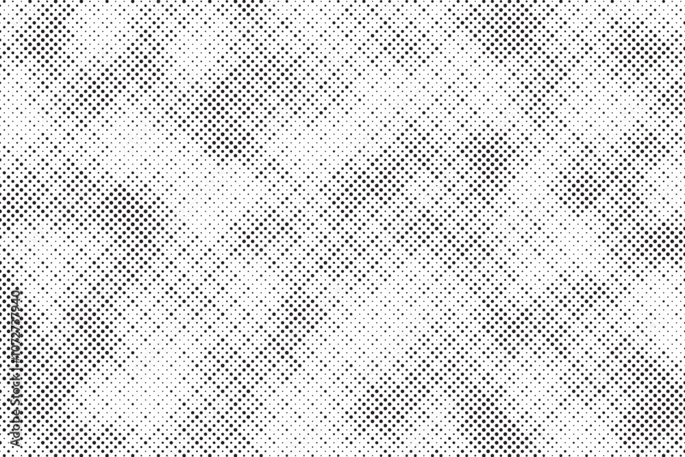 Poster Abstract grunge halftone background. Retro comic grain pixel texture. Dots cartoon wallpaper. Pop art fading wavy gradient pattern. Vector vanishing gritty backdrop.