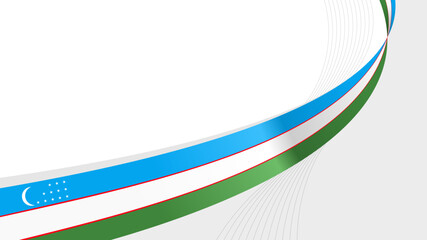 Waving flag of Uzbekistan. background for national day design