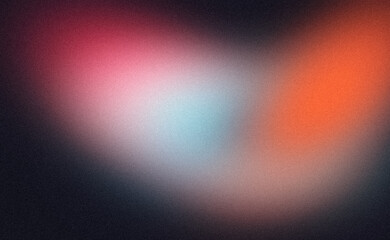 Abstract glowing orange blue pink color wave grainy backdrop design. Smooth colorful noisy gradient, wave shaped, vibrant color flow, bright, shine, backdrop