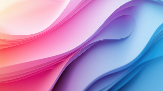 Colorful abstract 3d isolated waves on white background for banners,wallpaper and modern holiday designs for pride month. 