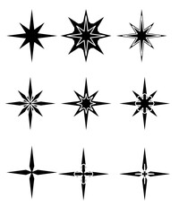 Obraz premium set of black and white stars isolated