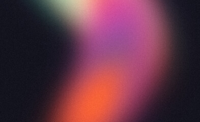 Abstract glowing orange purple blue color wave grainy backdrop design. Smooth colorful noisy gradient, wave shaped, vibrant color flow, bright, shine, backdrop