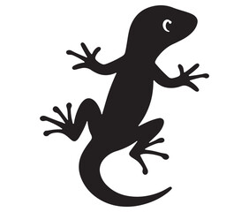 Fototapeta premium Lizard on white background, Vector isolated one single gecko lizard, Silhouette lizard icon