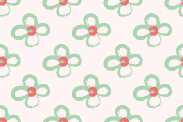 Flower Seamless Pattern on Muster Background With Simple Pretty, Little Floral Liberty Seamless Texture Background. Spring, Summer Romantic Blossom Flower Garden Seamless Pattern for Your Designs