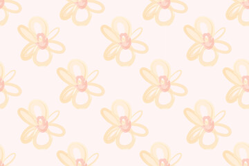 Cute Floral Pattern in the Small Flower. Vintage 70s Style Flower Background Illustration. Colorful Pastel Color Groovy Artwork Bundle, Y2k Nature Backgrounds With Spring Plants.