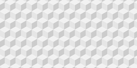 Vector abstract white and gray geometric minimal cube hexagon surface texture design. white cubies block and mete glossy thin smooth structure isometric grid banner and wallpaper.