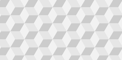 Fototapeta premium Vector abstract white and gray geometric minimal cube hexagon surface texture design. white cubies block and mete glossy thin smooth structure isometric grid banner and wallpaper.