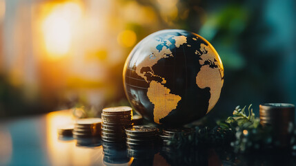 Fototapeta premium Financial charts show a significant increase in profits in the stock market. This is driven by higher interest rates and continued growth. In the innovation world of financial investment, finance