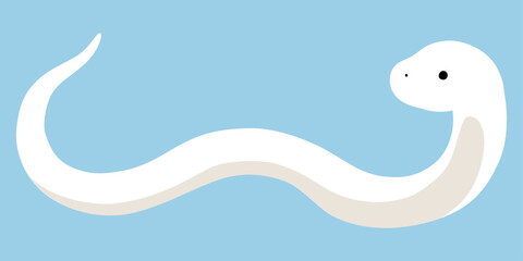 白蛇のベクターイラスト。干支、巳、へび、年賀