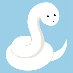 白蛇のベクターイラスト。干支、巳、へび、年賀