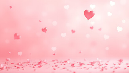 Floral Valentine's Day Heart with Delicate Flowers and Leaves, Valentine's day background
