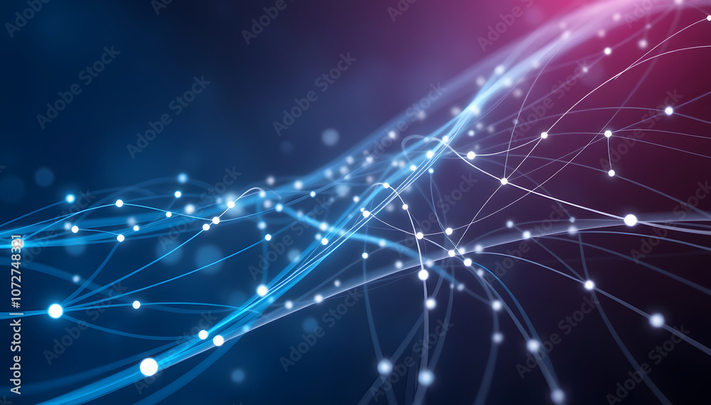 Poster background conceptual image with social connection lines on panoramic fone isolated with white highl