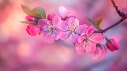 Obraz premium Pink Cherry Blossoms in Bloom
