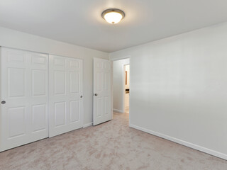 Modern residential empty bedroom interior