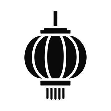 recommend clip art: Chinese black silhouette lantern vector icon design