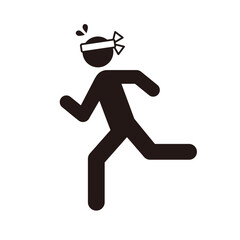 鉢巻きをして走る人のピクトグラム
