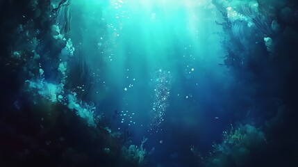 Underwater Sunlight Through Coral Reefs