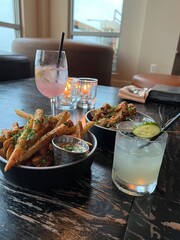 cocktails and appetizers