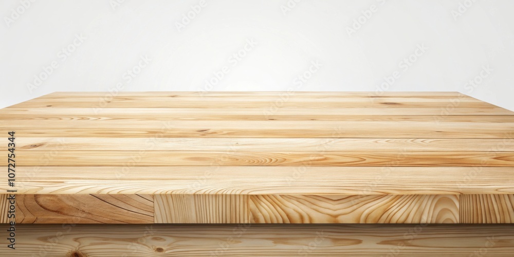 Aufkleber a simple wooden tabletop with a light background, perfect for product display and graphic design pro