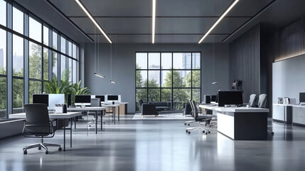 Modern office with neat desks and chairs