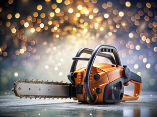 High-Quality Chainsaw Isolated on White Background for Professional Use in Landscaping and Woodworking Projects, Offering Clear Detailing for Product Marketing and Advertising Purposes