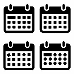 silhouette vector calendar icon on a white background.